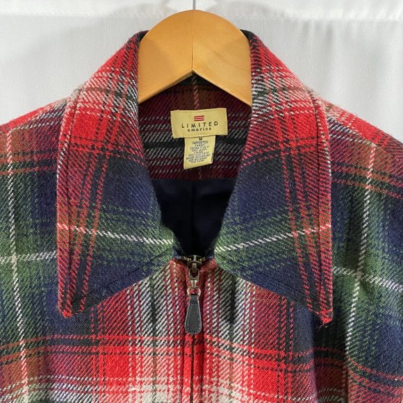 EUC Vintage 1990’s The Limited Tartan Plaid Crop Wool Jacket Women's Size M - Picture 9 of 11